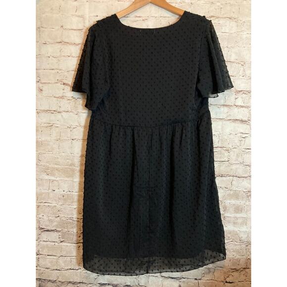 CDM Babydoll Dress Womens Large Black All Over Poms Flutter Sleeve Whimsigoth - Picture 12 of 14